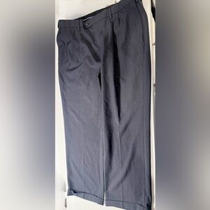 Haggar Classic Fit men’s Dress Pants in Dark Gray. Expandable waistband